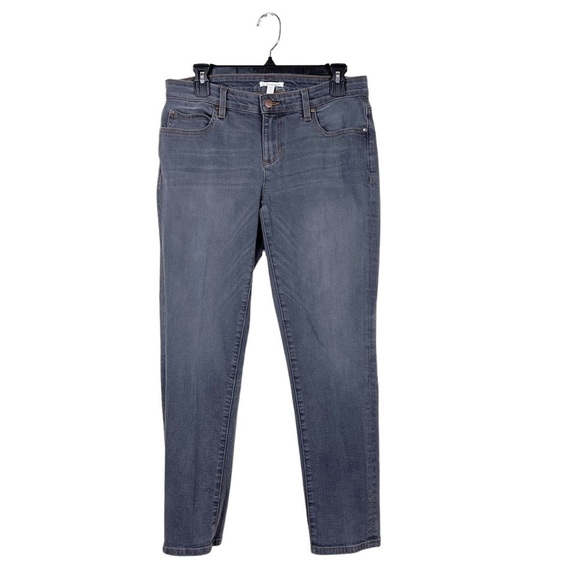 Eileen Fisher Gray Denim Organic Cotton Stretch Mid Tapered Jeans Stretch Size 4 - Picture 1 of 7